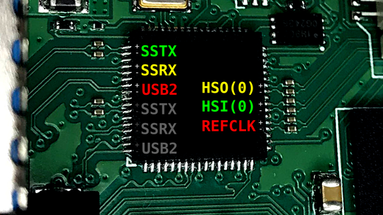 VL705 with labeled PCIe and USB3.0 pins