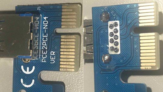 PCIe riser - connection tracing